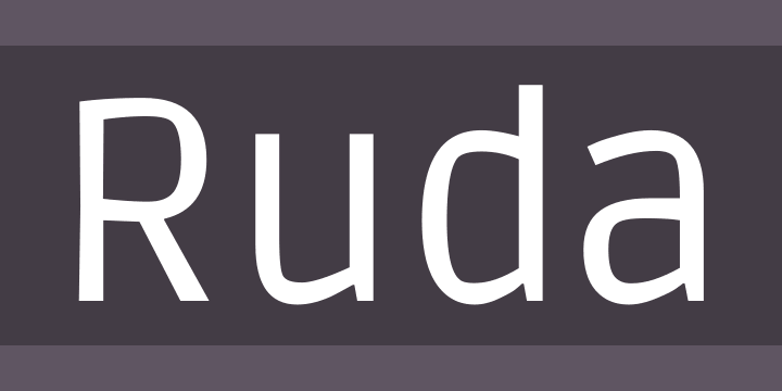 Пример шрифта Ruda