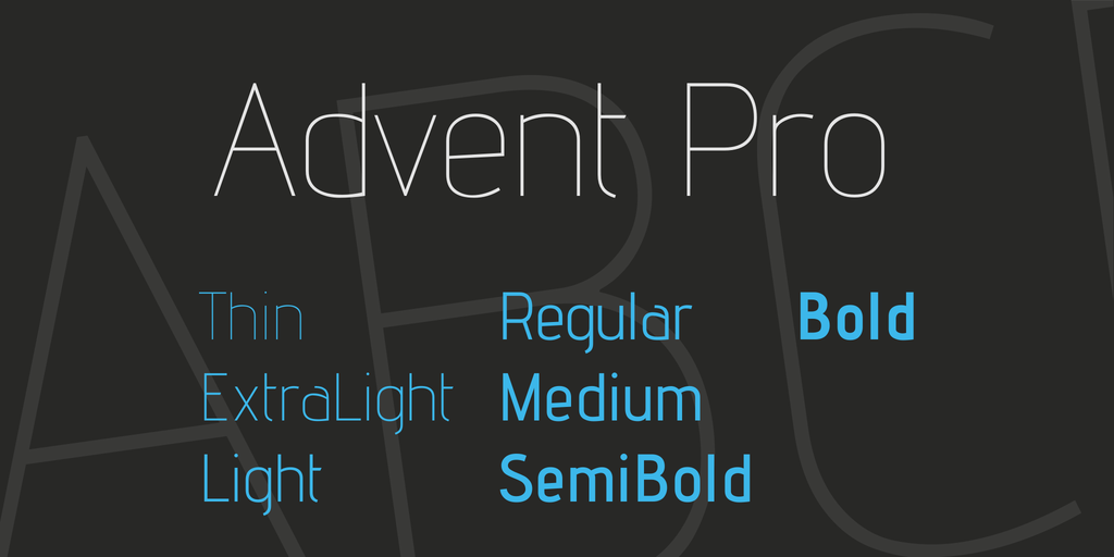 Пример шрифта Advent Pro