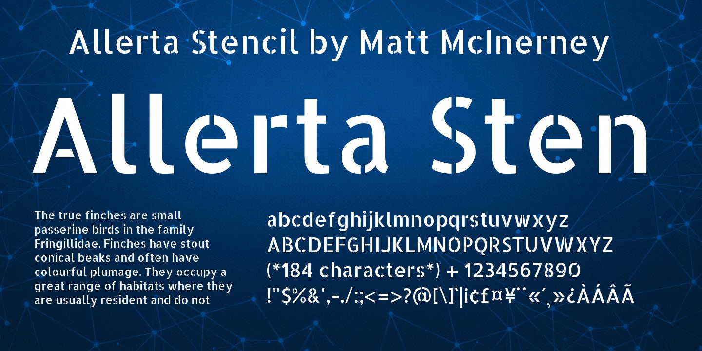 Пример шрифта Allerta Stencil