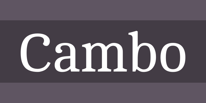 Пример шрифта Cambo