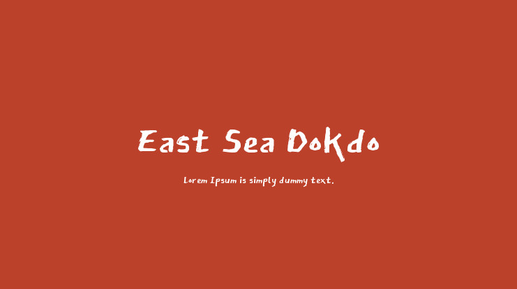 Пример шрифта East Sea Dokdo