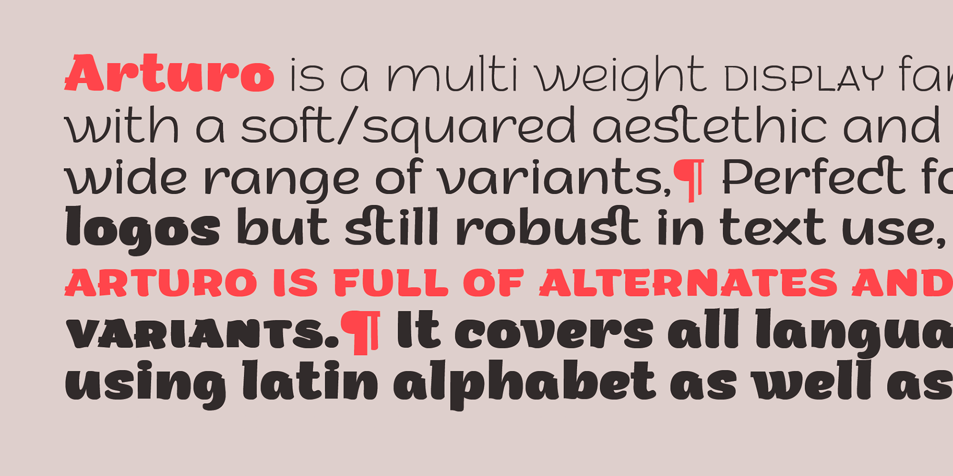 Пример шрифта Arturo Extra Light Italic