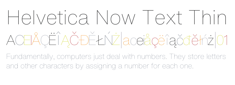 Пример шрифта Helvetica Now Text 
