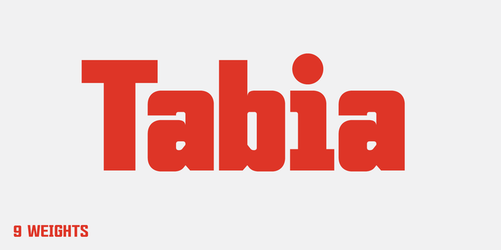 Пример шрифта Tabia