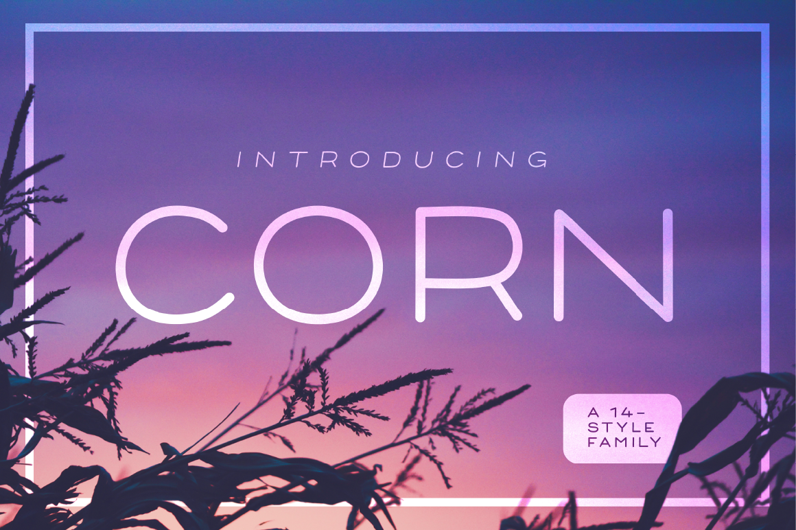Пример шрифта Corn