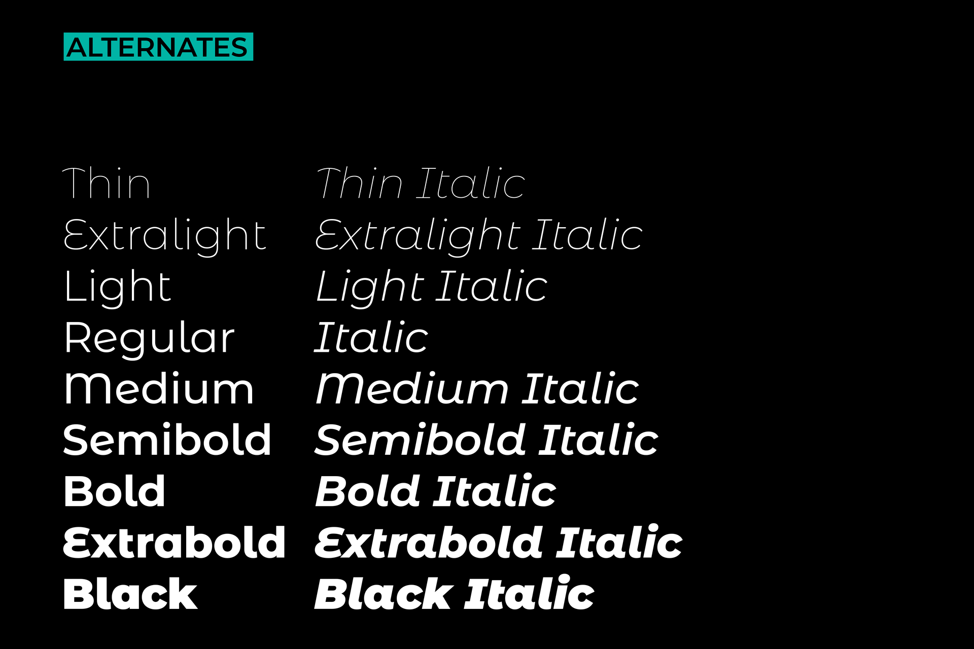 Пример шрифта Montserrat Alternates Black Italic