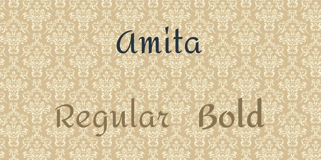 Пример шрифта Amita