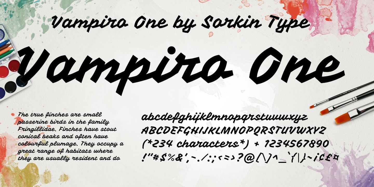 Пример шрифта Vampiro One