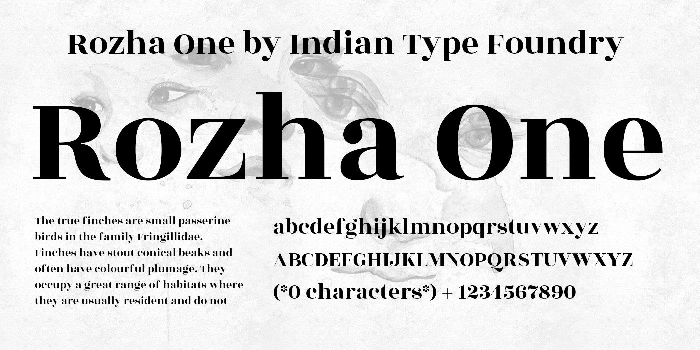 Пример шрифта Rozha One