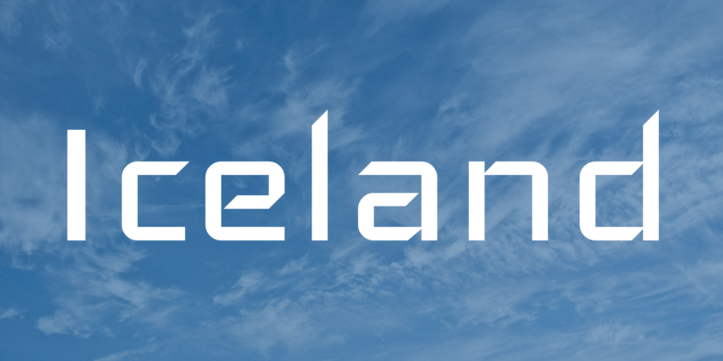 Пример шрифта Iceland