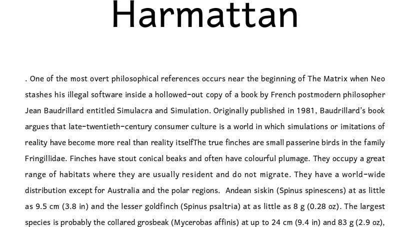 Пример шрифта Harmattan