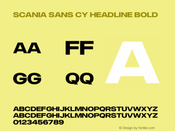 Пример шрифта Scania Sans CY 