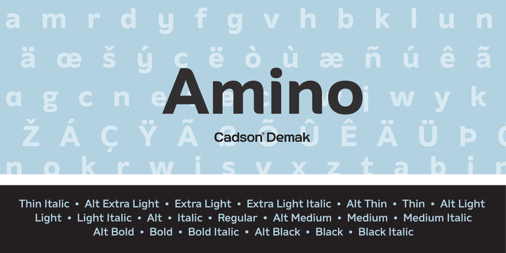 Пример шрифта Amino