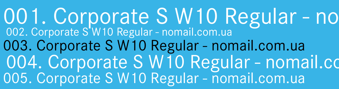 Пример шрифта Corporate S SW10 Bold