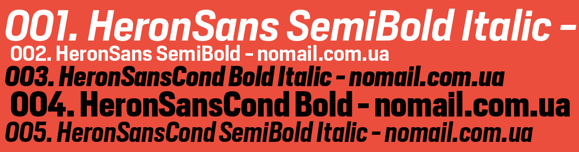 Пример шрифта Heron Sans Cond Bold Italic