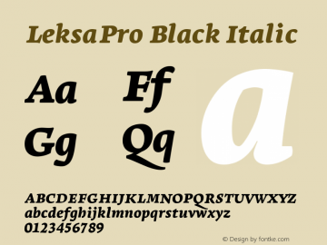 Пример шрифта Leksa Pro Extra Bold Italic