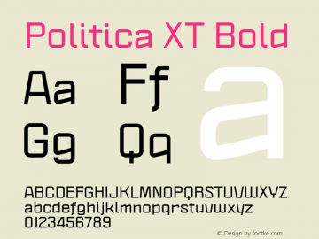 Пример шрифта Politica XT