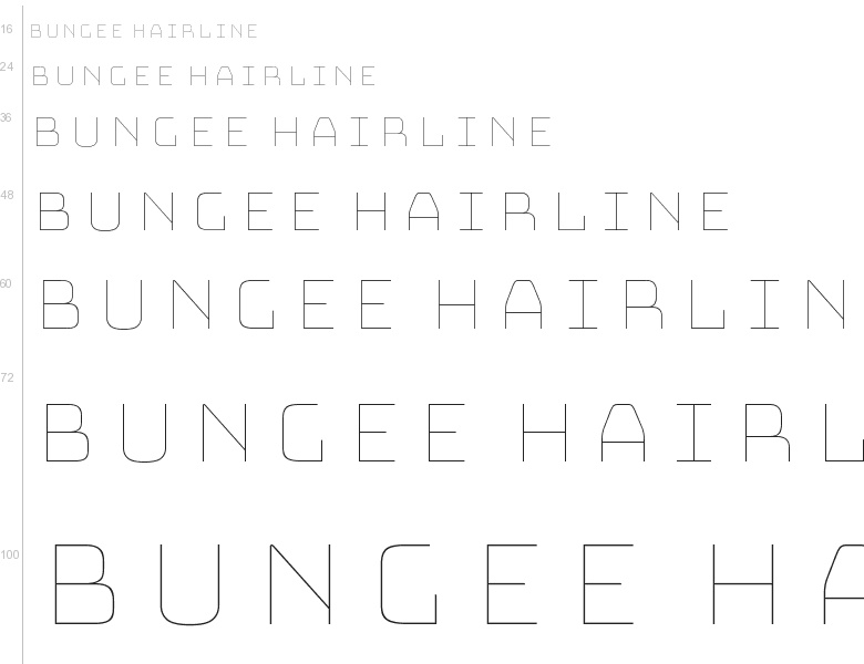 Пример шрифта Bungee Hairline
