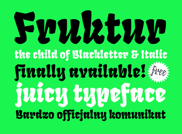 Пример шрифта Fruktur