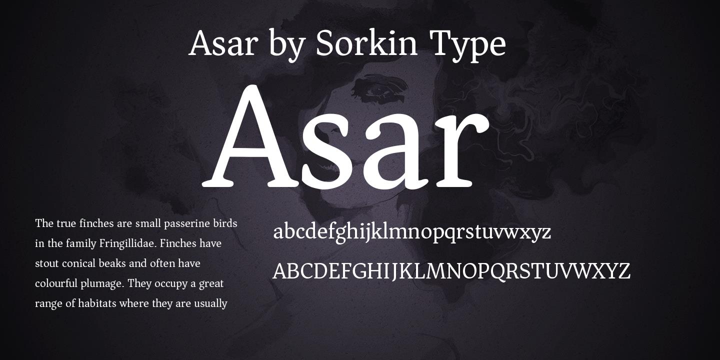 Пример шрифта Asar