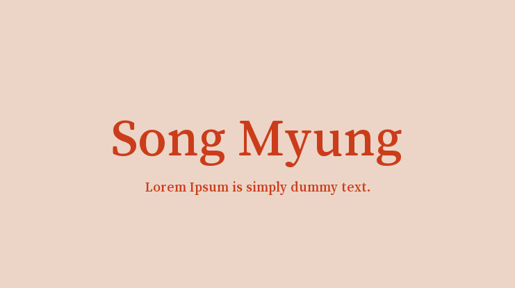 Пример шрифта Song Myung
