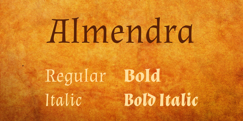 Пример шрифта Almendra