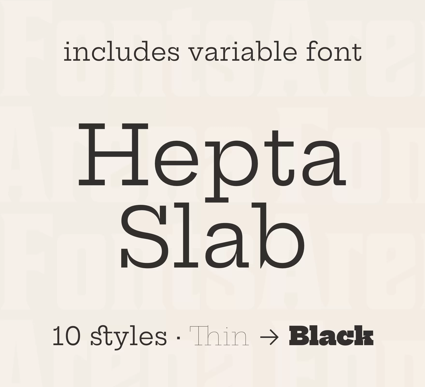 Пример шрифта Hepta Slab