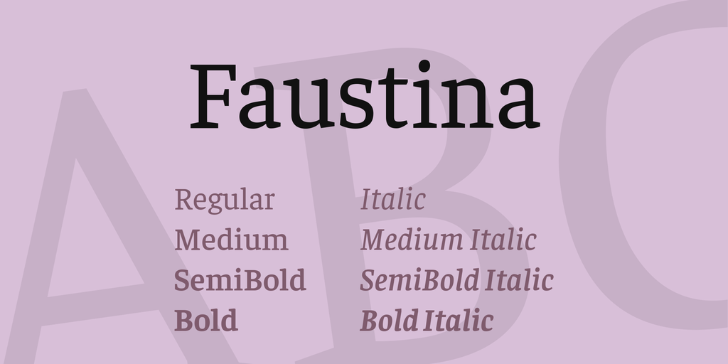 Пример шрифта Faustina