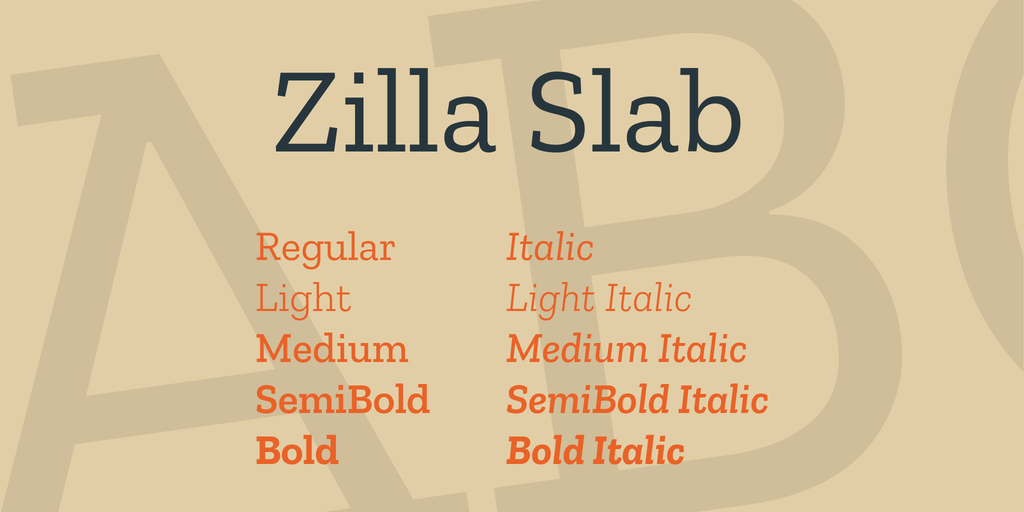 Пример шрифта Zilla Slab