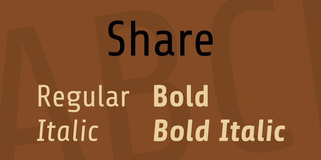 Пример шрифта Share