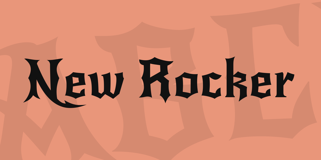 Пример шрифта New Rocker