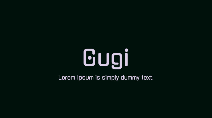 Пример шрифта Gugi