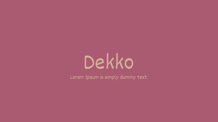 Пример шрифта Dekko