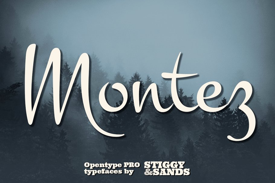 Пример шрифта Montez