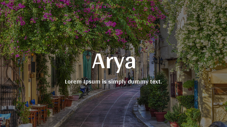 Пример шрифта Arya