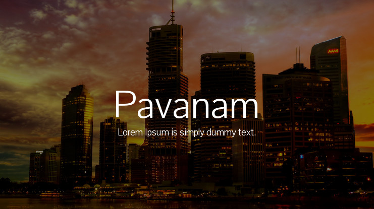 Пример шрифта Pavanam