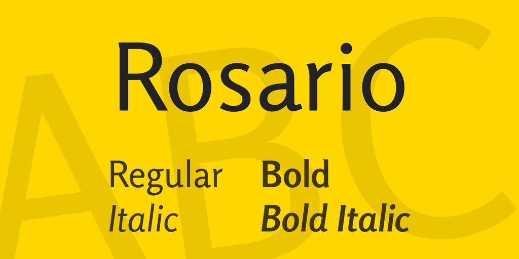 Пример шрифта Rosario