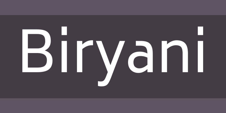 Пример шрифта Biryani