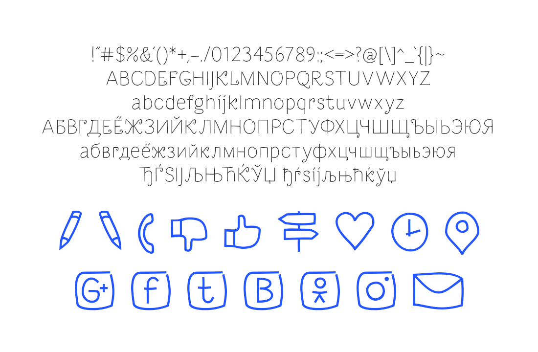 Пример шрифта Dacha Regular