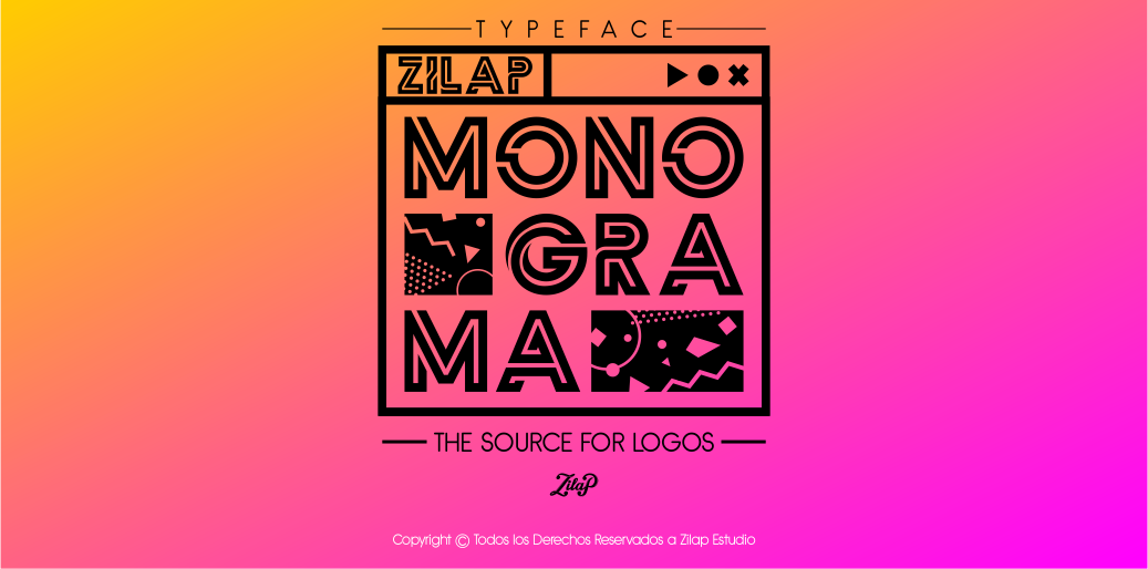 Пример шрифта Zilap Monograma