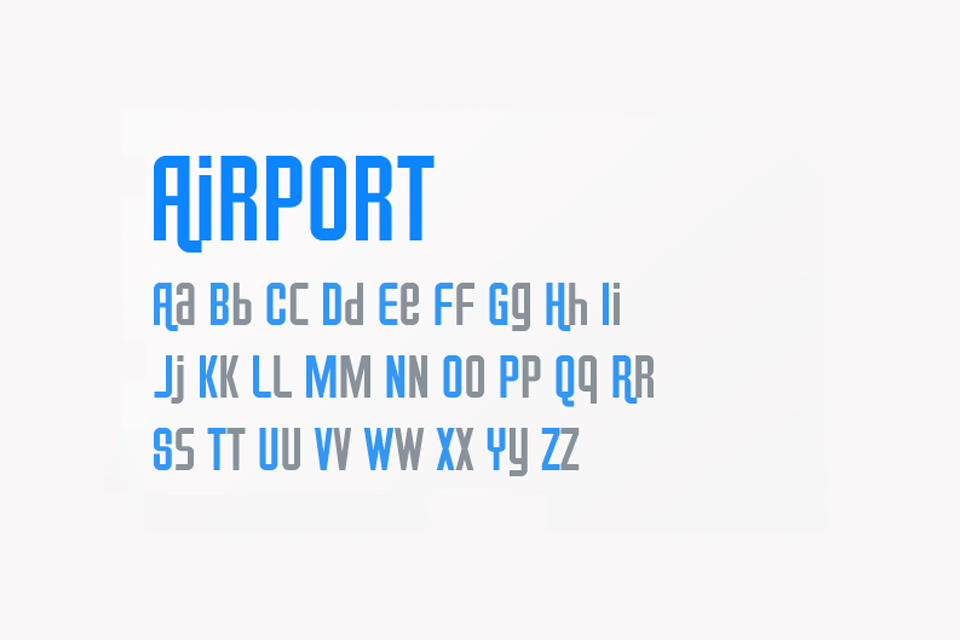 Пример шрифта Airport Regular