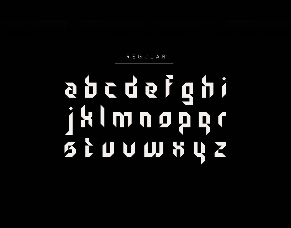 Пример шрифта Gothic Tangram Regular