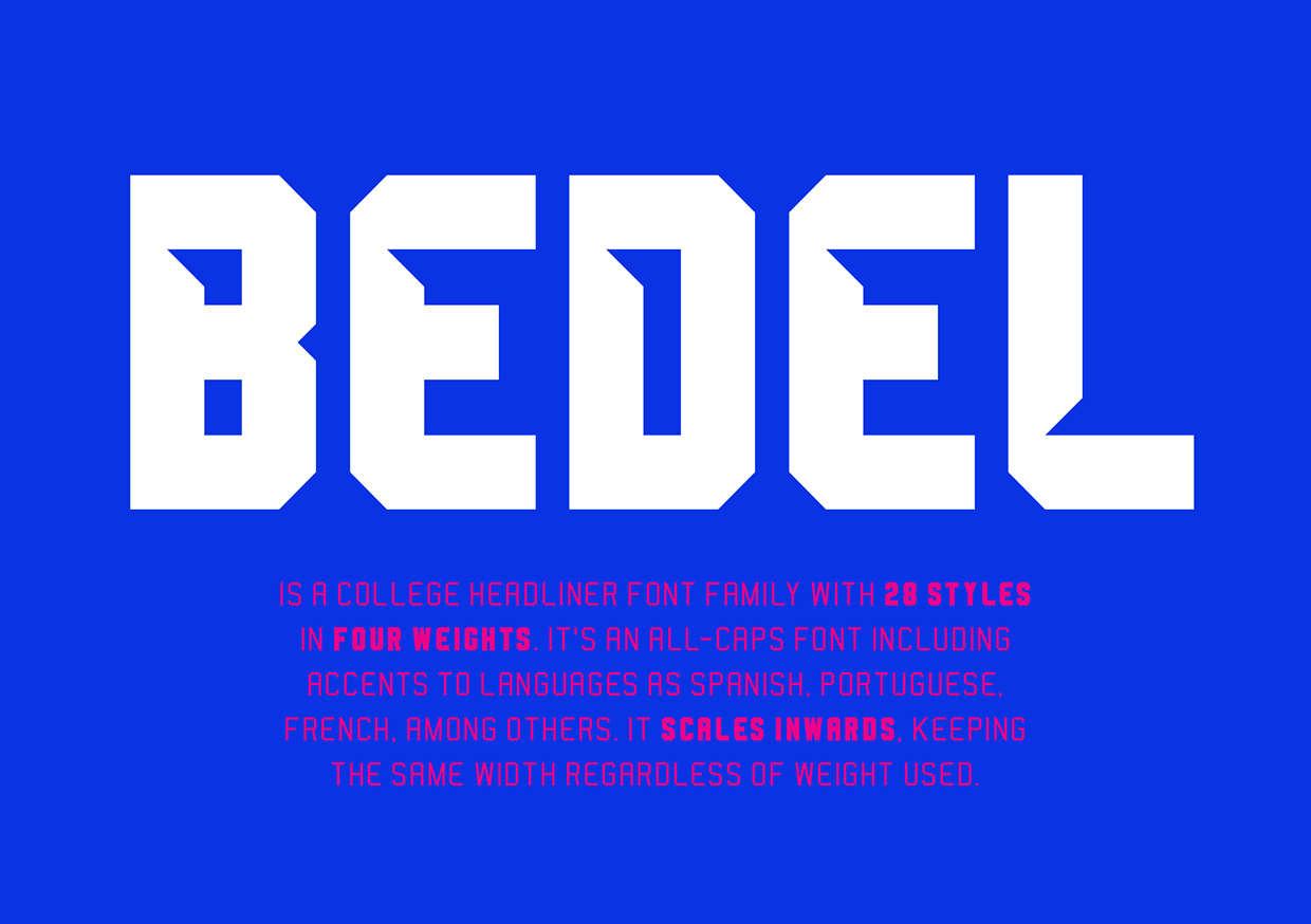 Пример шрифта Bedel