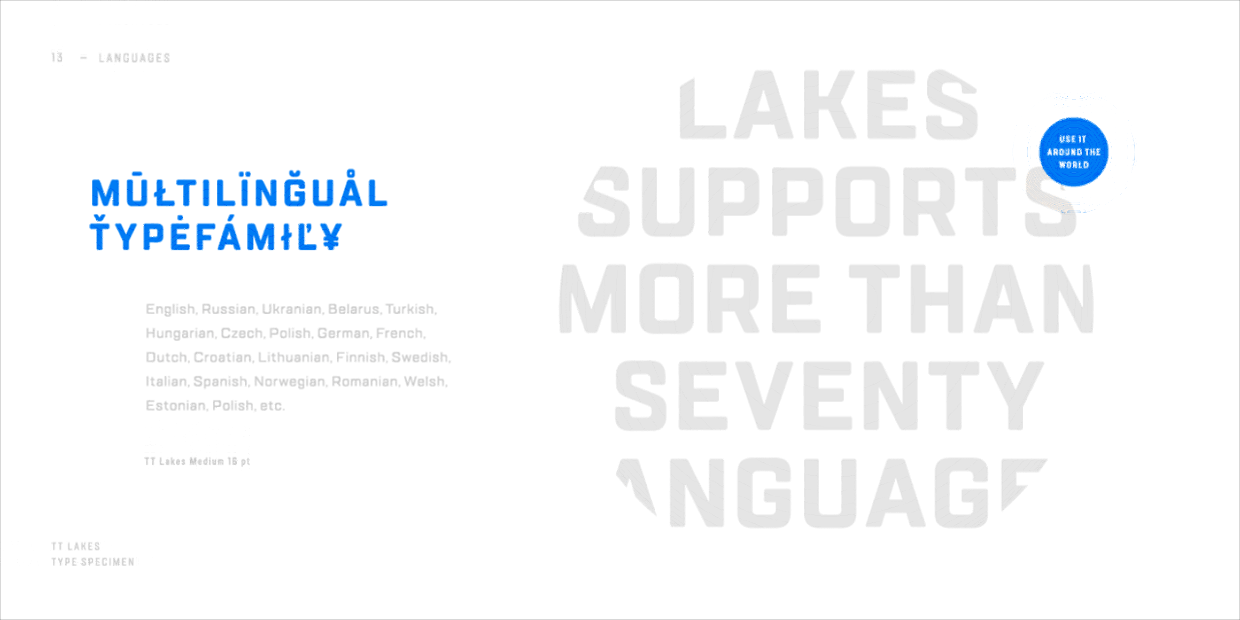 Пример шрифта TT Lakes Bold