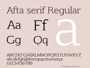 Пример шрифта Afta Serif Regular