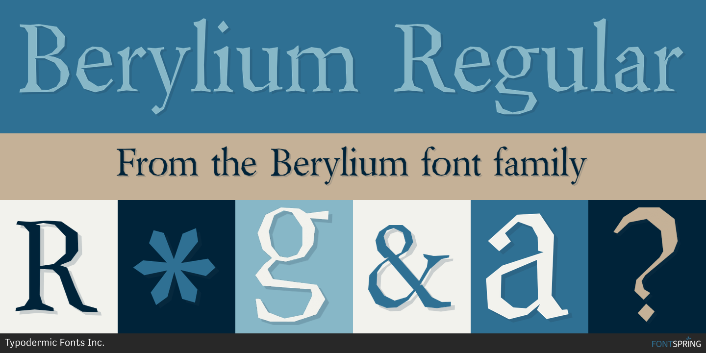 Пример шрифта Berylium Italic