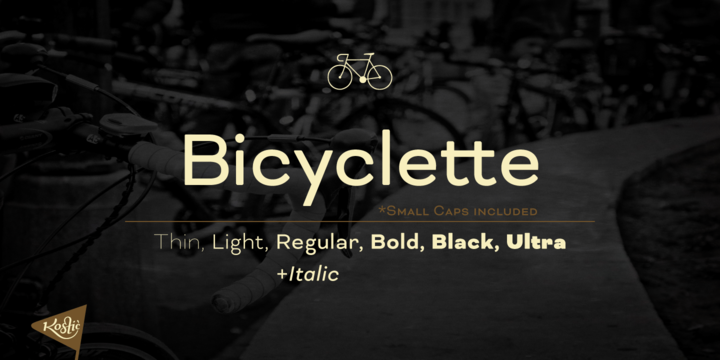 Пример шрифта Bicyclette