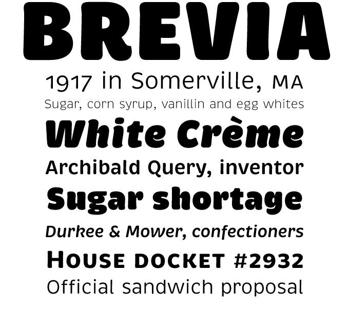 Пример шрифта Brevia