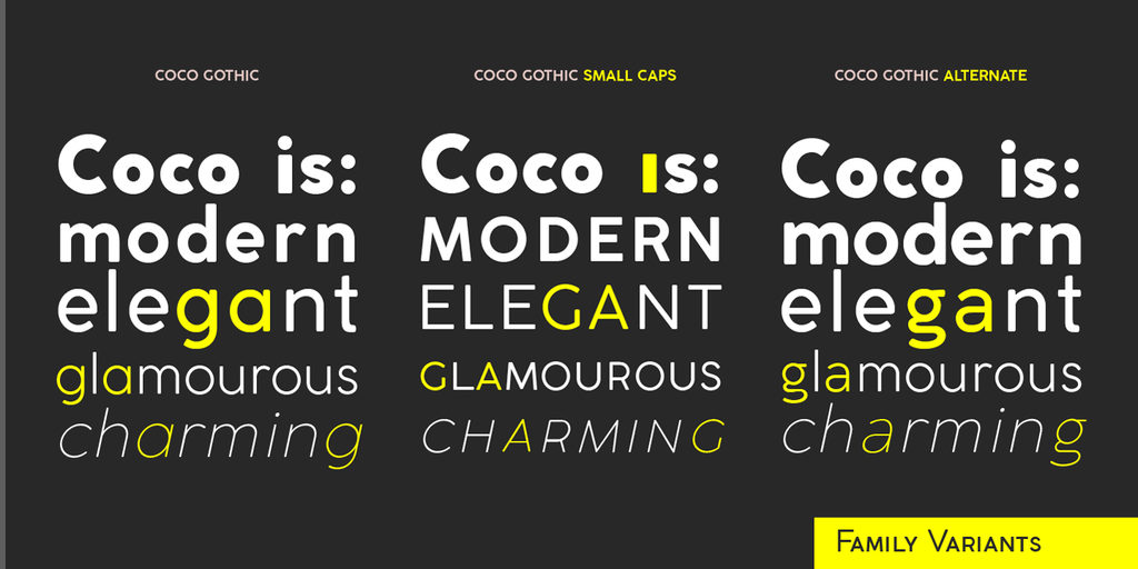 Пример шрифта Coco Bold Italic
