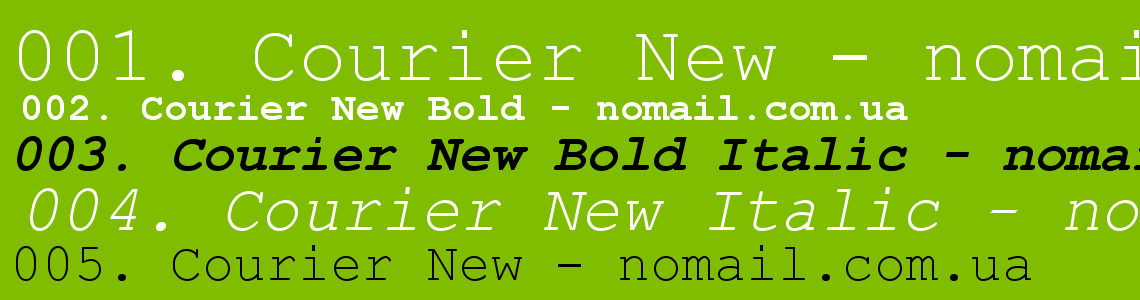 Пример шрифта Courier New Italic